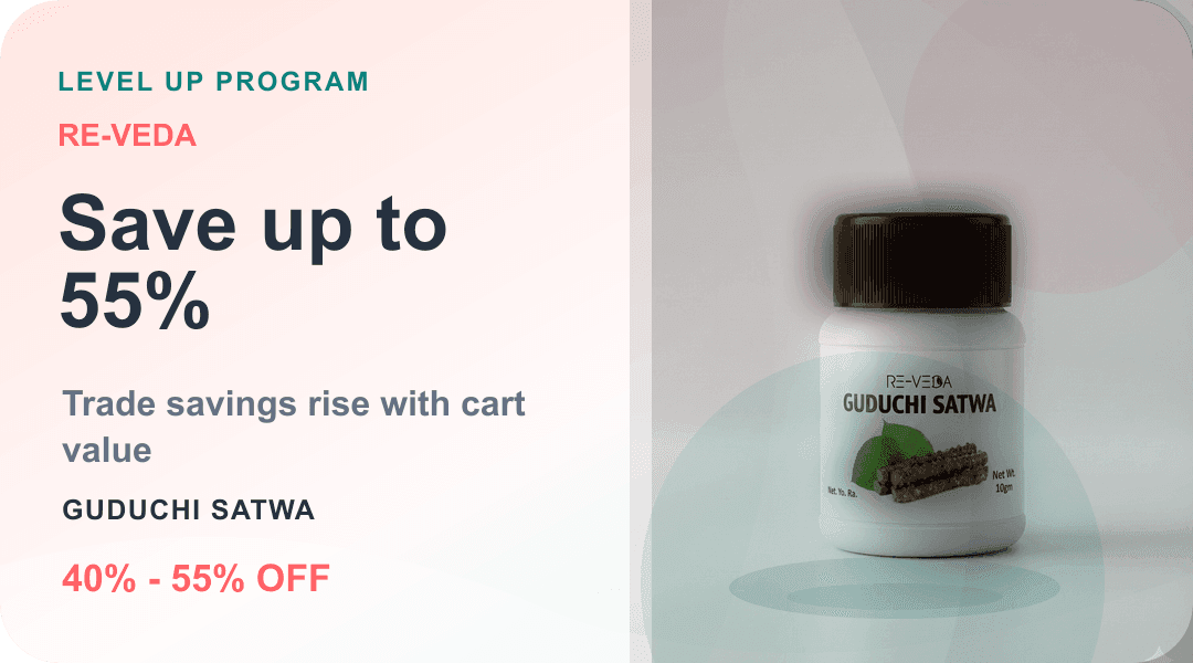 RE-VEDA Level Up save up to 55 percent campaign banner